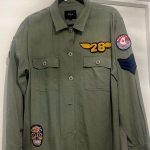 RAILS Army Green Agnes Patch Shacket Size L